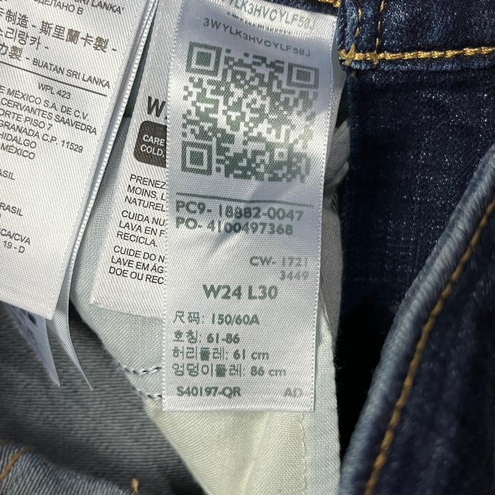 Levi Strauss Jeans Womens 24 Blue 721 High Rise Skinny Dark Wash Stretch Denim - Picture 7 of 11